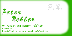 peter mehler business card